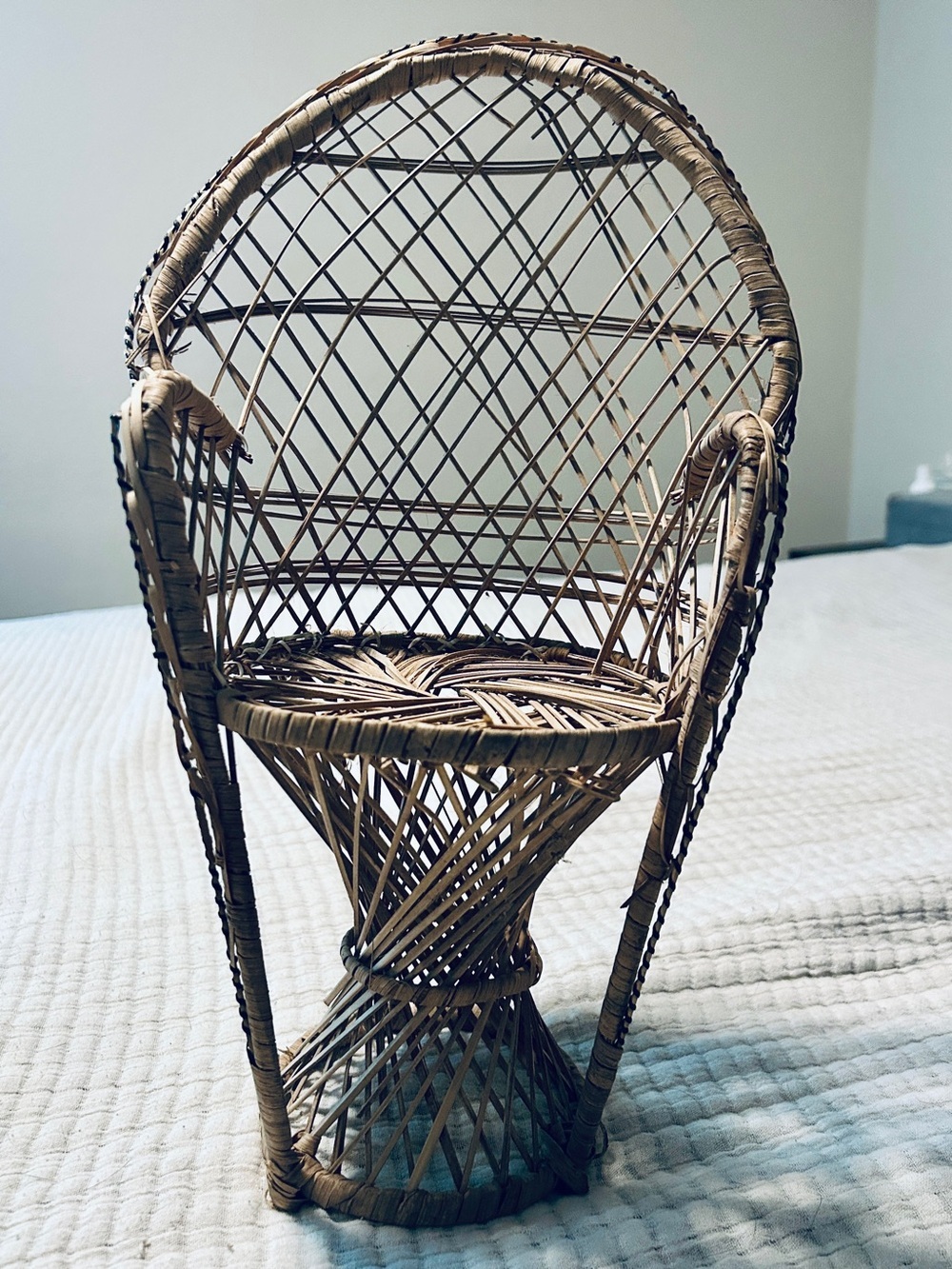 Woven Rattan Peacock Style Miniature Chair - Picture 2 of 3